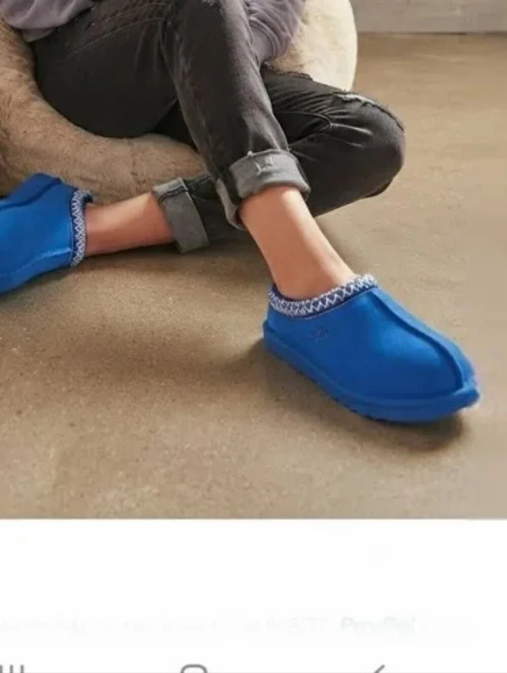 UGG TASMAN DIVE BLUE SUEDE SHEEPSKIN BRAIDED CLASSIC SLIPPERS MENS 6 WOMENS 8